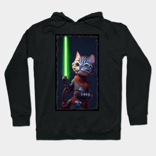 Fun Cat Print ~ AI Art ~ Fantasy Cat ~ Sci-fi Cat ~ Cats with Lightsabers Hoodie